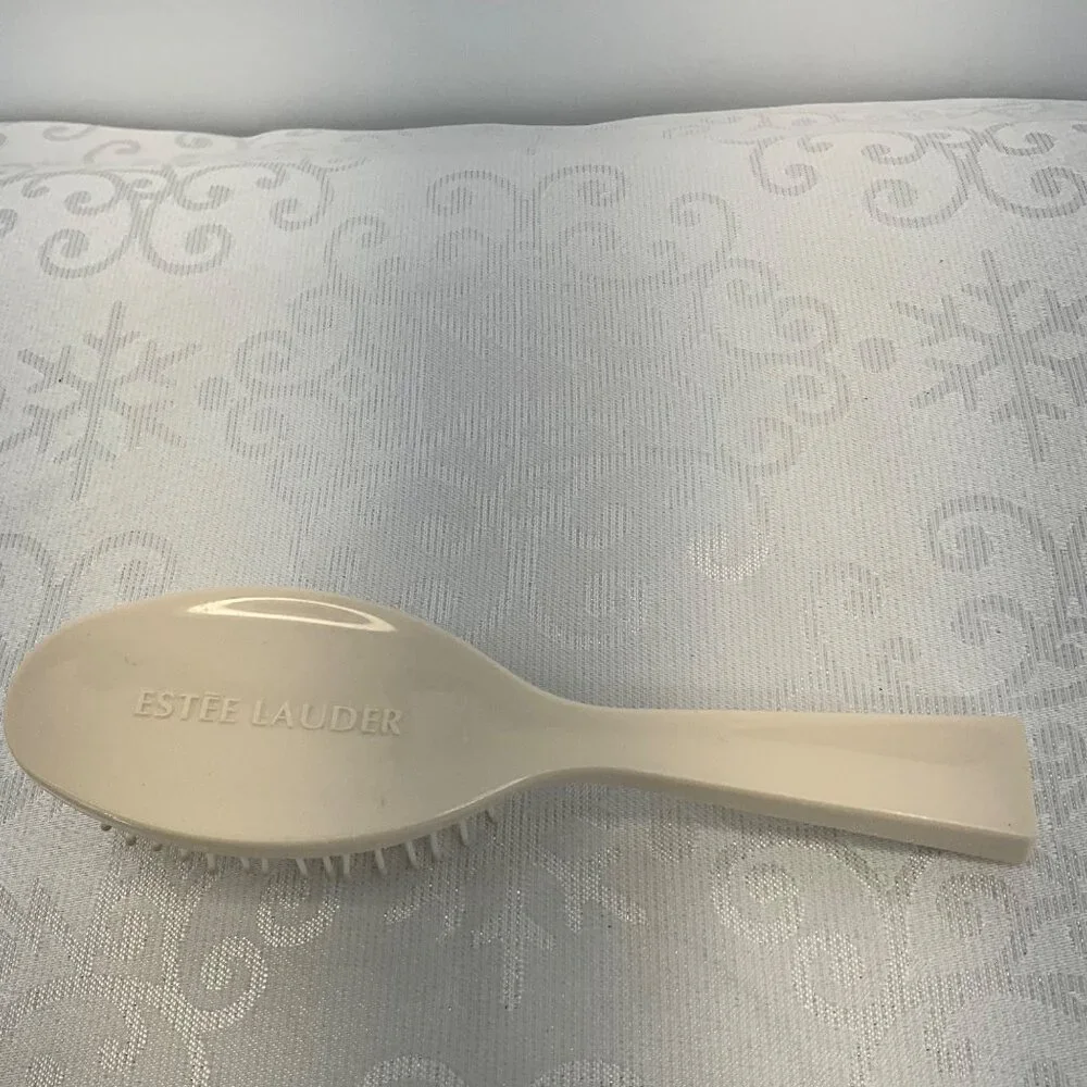 Vintage Estee Lauder Beige Hair Brush & Comb Set‎ With Mirror
